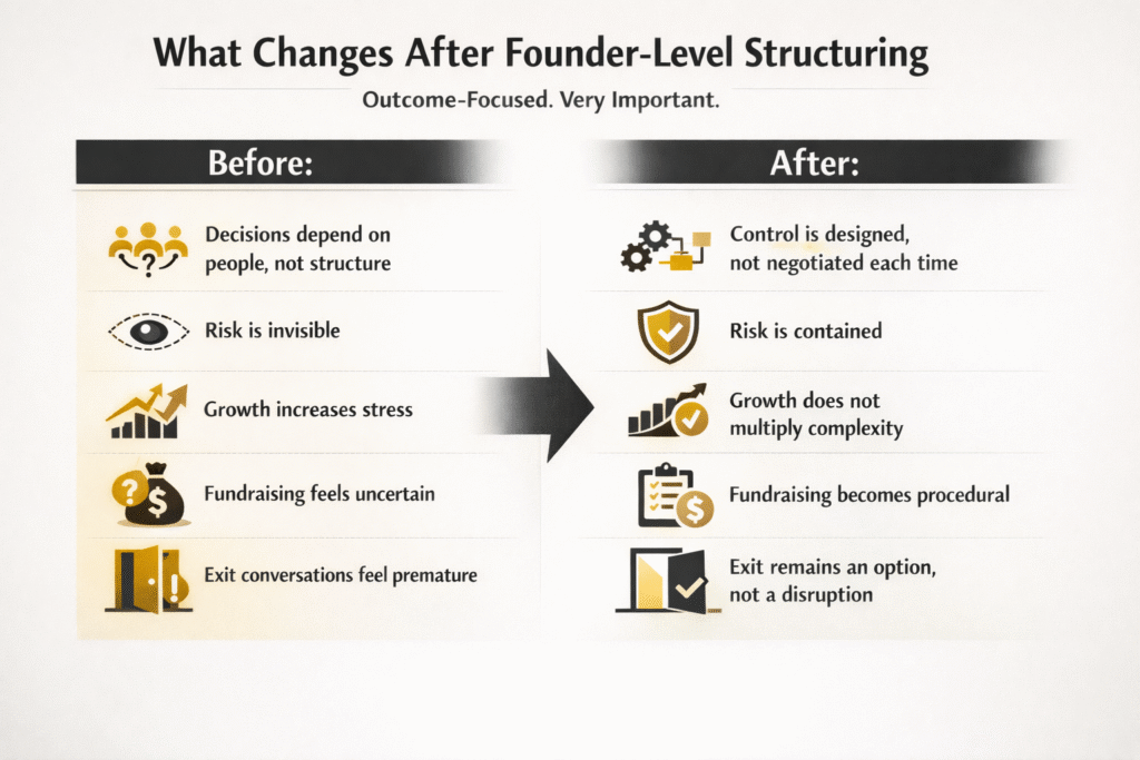 What changes after founder-level structuring