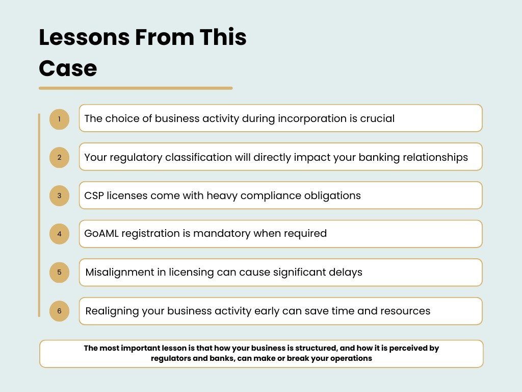 Lessons from this case